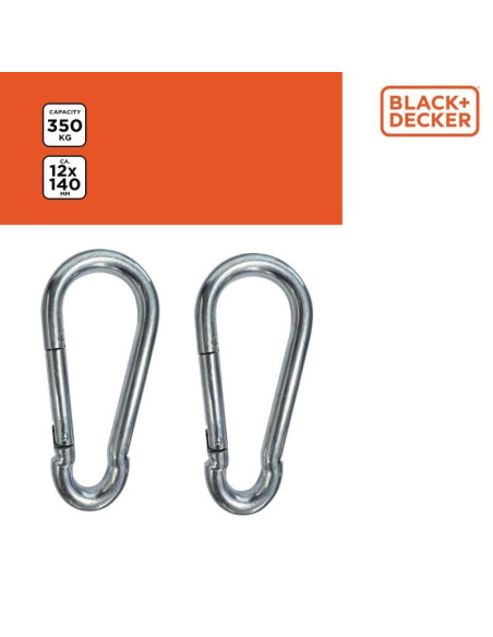 Karabińczyk stalowy 2szt black + decker
