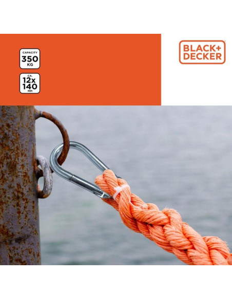 Karabińczyk stalowy 2szt black + decker
