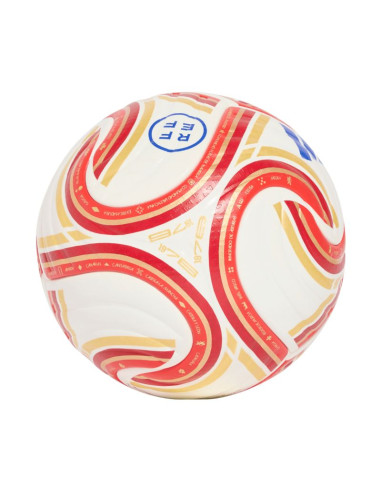 Piłka nożna adidas spain rfef 26/27 pro biało-czerwono-pomarańczowa ke5082