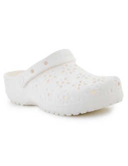 Crocs classic floral cut out clog 210927-0wv chalk