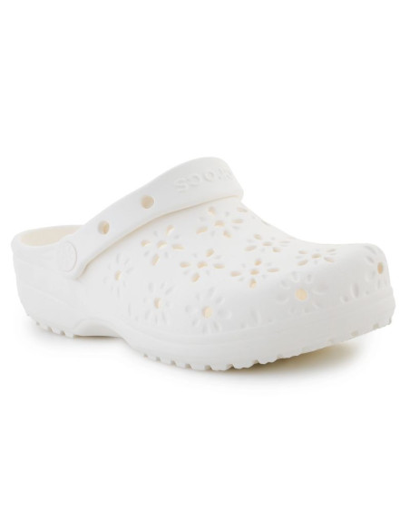 Crocs classic floral cut out clog 210927-0wv chalk