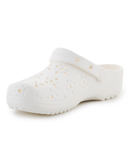 Crocs classic floral cut out clog 210927-0wv chalk