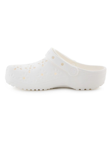Crocs classic floral cut out clog 210927-0wv chalk