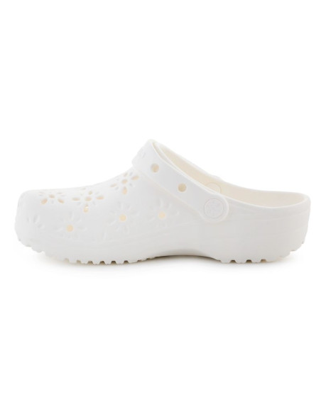 Crocs classic floral cut out clog 210927-0wv chalk