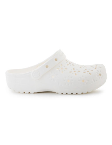 Crocs classic floral cut out clog 210927-0wv chalk