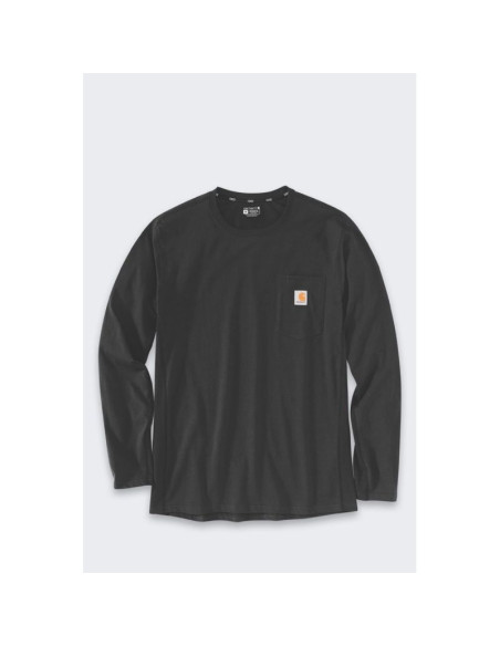 Bluza bez kaptura carhartt midweight l/s pocket t-shirt - black rozmiar: m