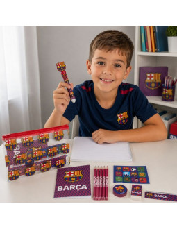 Fc barcelona zestaw przyborów szkolnych w saszetce  2700002517 2