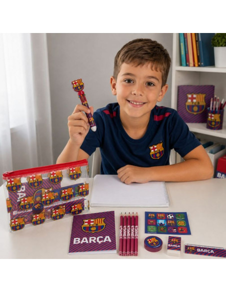 Fc barcelona zestaw przyborów szkolnych w saszetce  2700002517