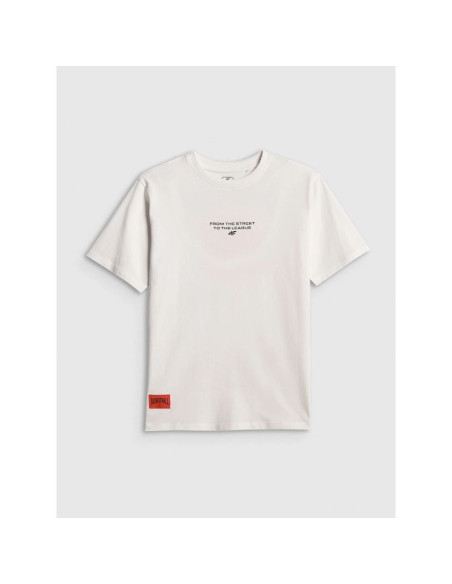 T-shirt loose z nadrukiem chłopięcy 4f 4fjrss26ttshm3835-10s