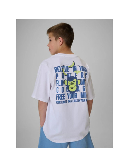 T-shirt loose z nadrukiem chłopięcy 4f 4fjrss26ttshm4276-10s
