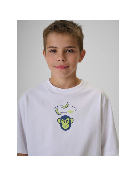 T-shirt loose z nadrukiem chłopięcy 4f 4fjrss26ttshm4276-10s