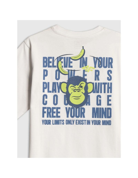 T-shirt loose z nadrukiem chłopięcy 4f 4fjrss26ttshm4276-10s