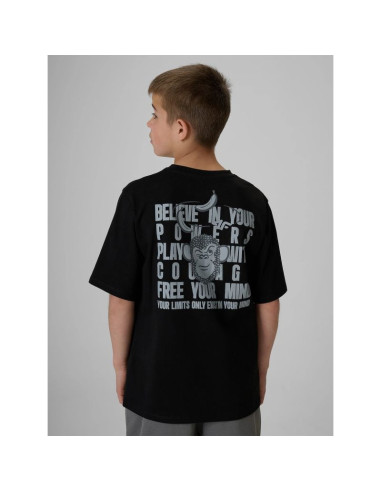 T-shirt loose z nadrukiem chłopięcy 4fjrss26ttshm4276-20s