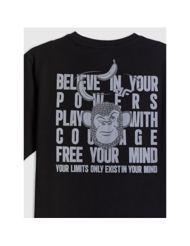 T-shirt loose z nadrukiem chłopięcy 4fjrss26ttshm4276-20s