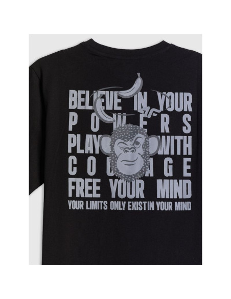 T-shirt loose z nadrukiem chłopięcy 4fjrss26ttshm4276-20s