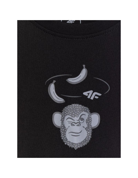 T-shirt loose z nadrukiem chłopięcy 4fjrss26ttshm4276-20s