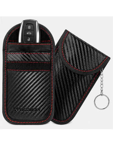 Etui blokujące sygnał rfid wozinsky wpb-r14 na klucze keyless 14x9 cm - czarne
