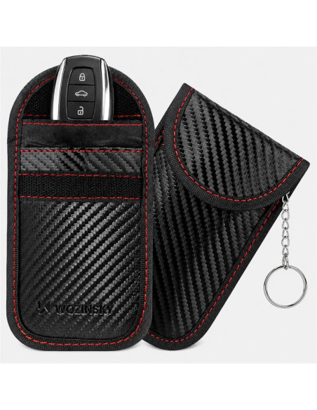 Etui blokujące sygnał rfid wozinsky wpb-r14 na klucze keyless 14x9 cm - czarne