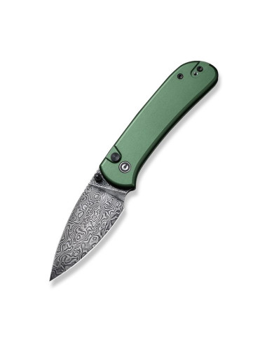 Nóż civivi qubit damast aluminum green c22030e-ds1