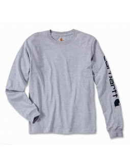 Koszulka z długim rękawem carhartt sleeve logo t-shirt l/s - heather grey, rozmiar: l
