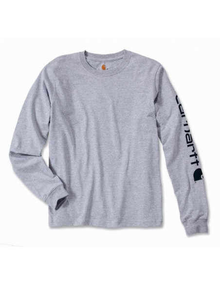 Koszulka z długim rękawem carhartt sleeve logo t-shirt l/s - heather grey, rozmiar: l