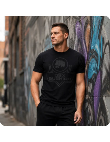 T-shirt męski koszulka czarna bawełniana dbx bushido
