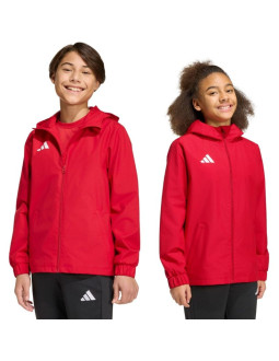 Kurtka dla dzieci adidas entrada 26 all weather czerwona jz9105 116cm