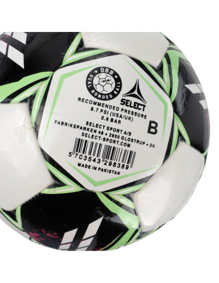 Piłka nożna select hala futsal light db v22 ii gatunek biało-zielono-różowa 17647/370017
