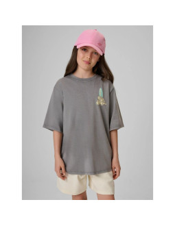 T-shirt loose z nadrukiem dziewczęcy 4f 4fjrss26ttshf3980-25s