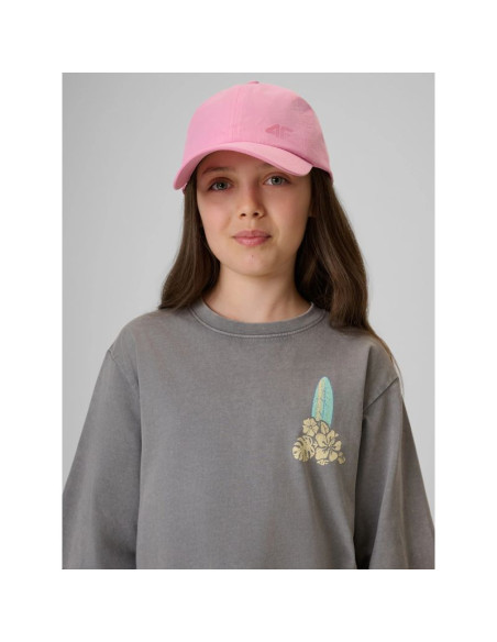 T-shirt loose z nadrukiem dziewczęcy 4f 4fjrss26ttshf3980-25s