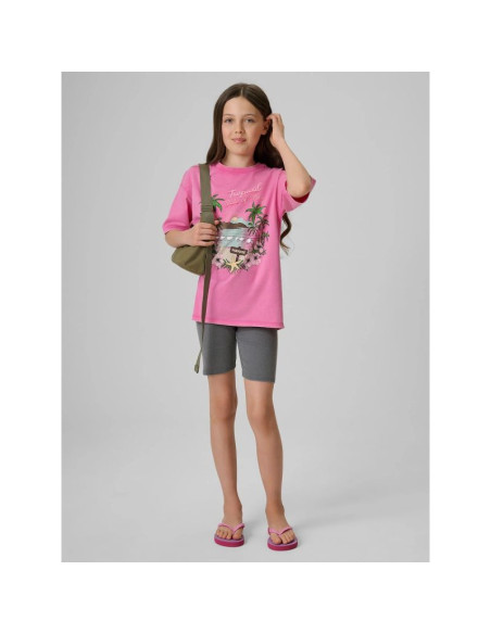 T-shirt bawełniany dziewczęcy 4f 4fjrss26ttshf3981-54s