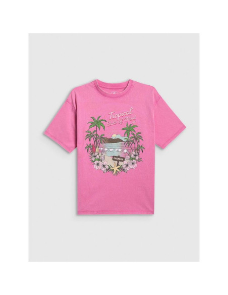 T-shirt bawełniany dziewczęcy 4f 4fjrss26ttshf3981-54s