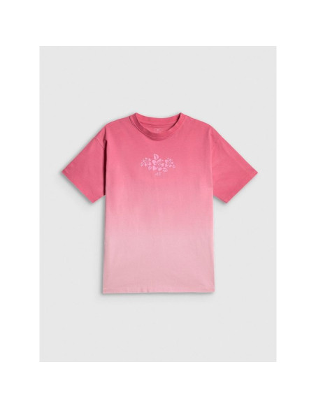 T-shirt loose z nadrukiem dziewczęcy 4f 4fjrss26ttshf4186-90a