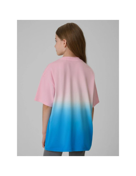T-shirt loose z nadrukiem dziewczęcy 4f 4fjrss26ttshf4186-91a