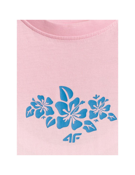 T-shirt loose z nadrukiem dziewczęcy 4f 4fjrss26ttshf4186-91a