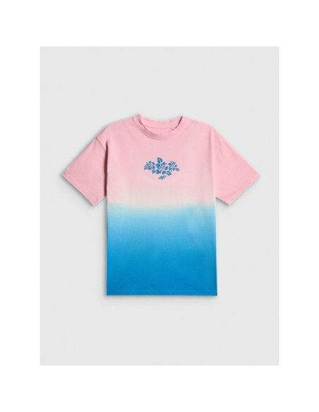T-shirt loose z nadrukiem dziewczęcy 4f 4fjrss26ttshf4186-91a