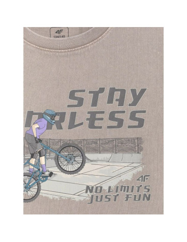 T-shirt loose z nadrukiem chłopięcy 4f 4fjrss26ttshm4279-25s