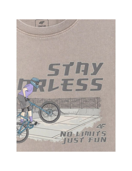 T-shirt loose z nadrukiem chłopięcy 4f 4fjrss26ttshm4279-25s