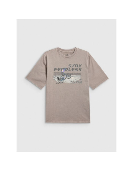 T-shirt loose z nadrukiem chłopięcy 4f 4fjrss26ttshm4279-25s