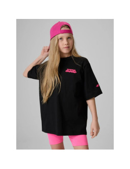 T-shirt loose z nadrukiem dziewczęcy 4f 4fjrss26ttshf3910-20s