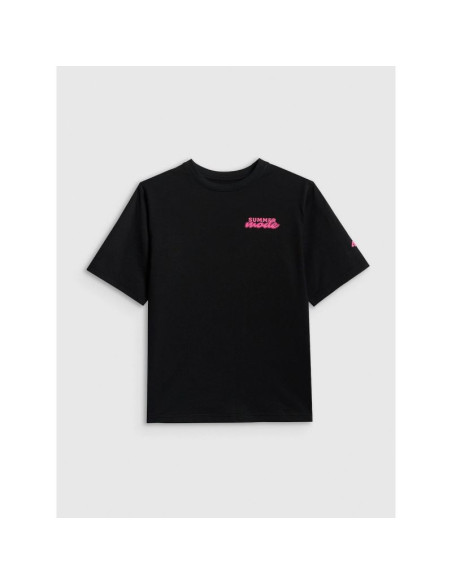 T-shirt loose z nadrukiem dziewczęcy 4f 4fjrss26ttshf3910-20s