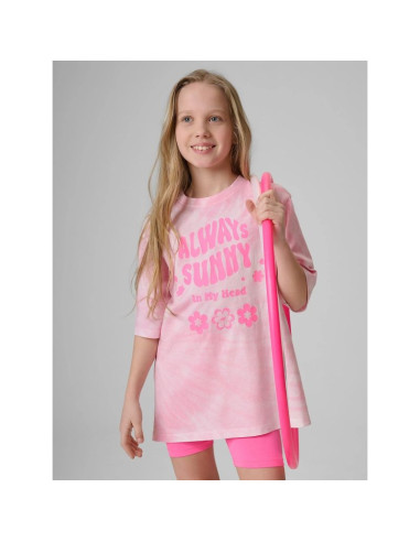 T-shirt bawełniany dziewczęcy 4f 4fjrss26ttshf3911-56a