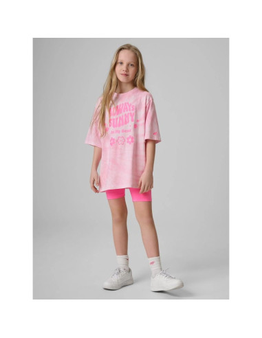 T-shirt bawełniany dziewczęcy 4f 4fjrss26ttshf3911-56a