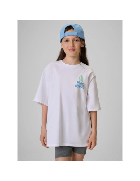 T-shirt loose z nadrukiem dziewczęcy 4f 4fjrss26ttshf3980-11s