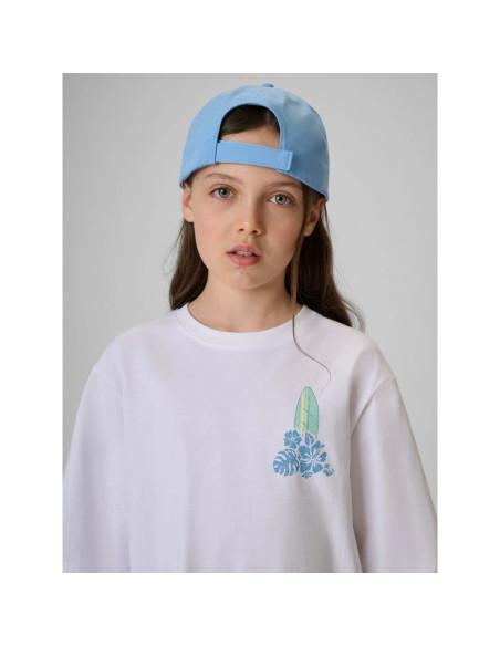 T-shirt loose z nadrukiem dziewczęcy 4f 4fjrss26ttshf3980-11s