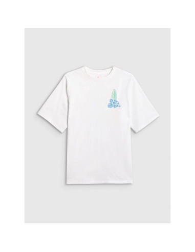 T-shirt loose z nadrukiem dziewczęcy 4f 4fjrss26ttshf3980-11s