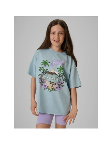 T-shirt bawełniany dziewczęcy 4f 4fjrss26ttshf3981-33s
