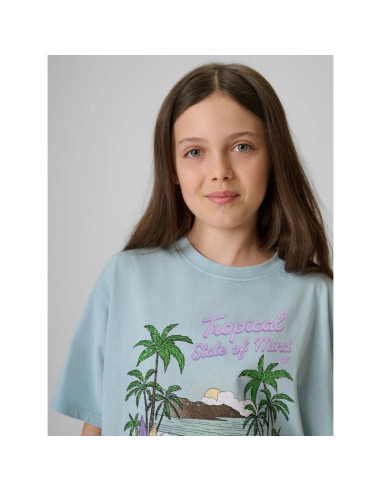 T-shirt bawełniany dziewczęcy 4f 4fjrss26ttshf3981-33s