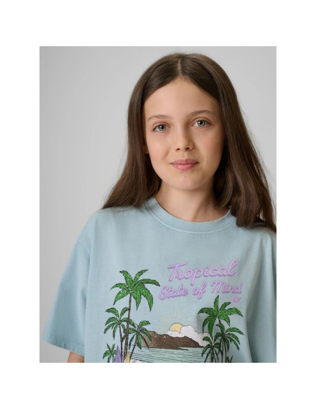 T-shirt bawełniany dziewczęcy 4f 4fjrss26ttshf3981-33s