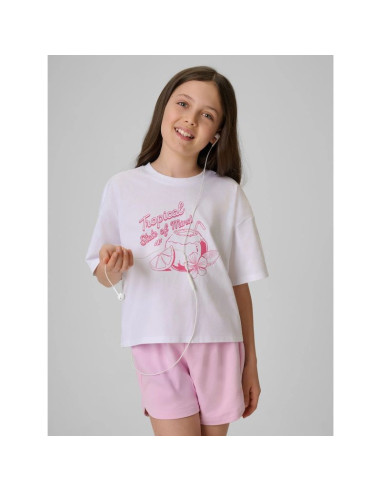 T-shirt bawełniany dziewczęcy 4f 4fjrss26ttshf3983-11s